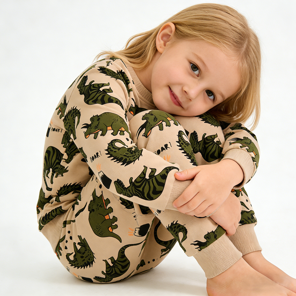 New🔥 Organic Cotton Kids Dinosaur Sweatshirt Set - 2026 Trendy Toddler Outfit