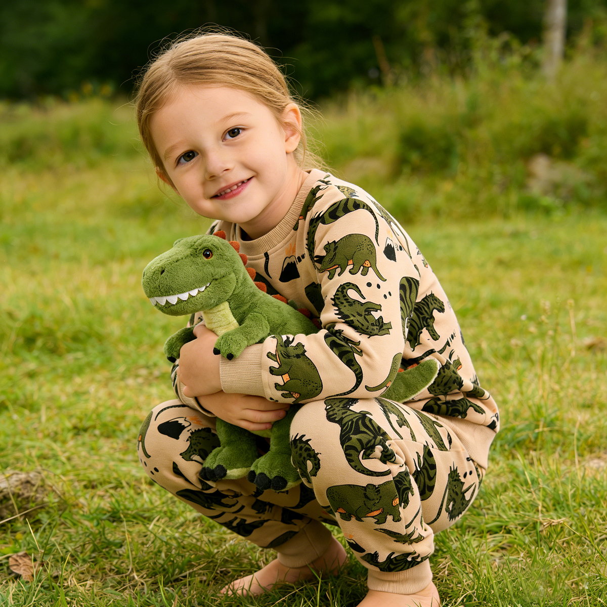 New🔥 Organic Cotton Kids Dinosaur Sweatshirt Set - 2026 Trendy Toddler Outfit