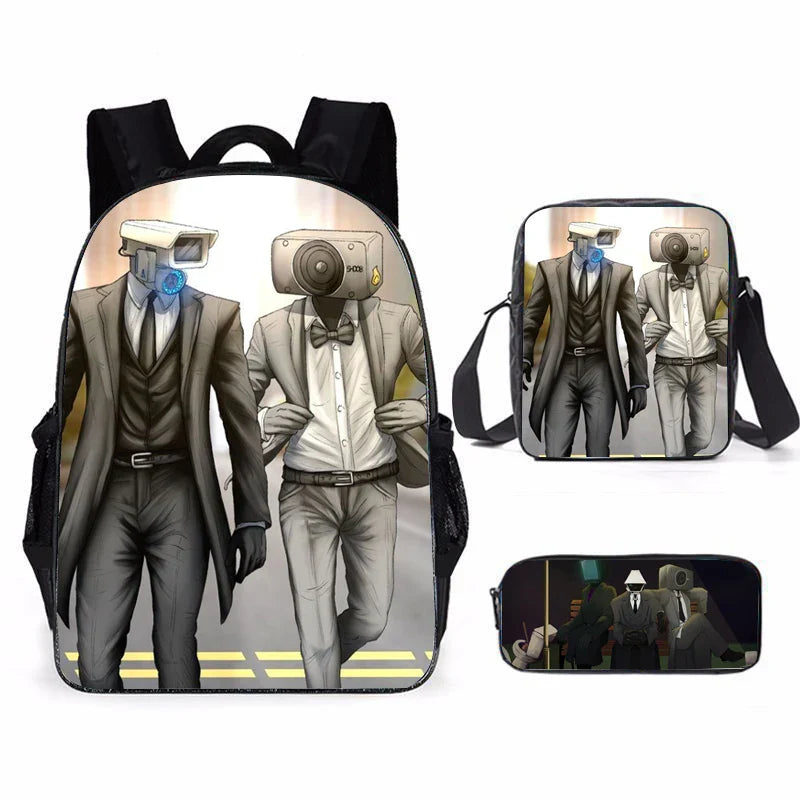 Skibidi Toilet 3-Piece School Set - Backpack + Pouch + Pencil Case