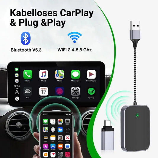 Kabelloser CarPlay & Android Auto Adapter – Für Fahrzeuge mit kabelgebundenem CarPlay