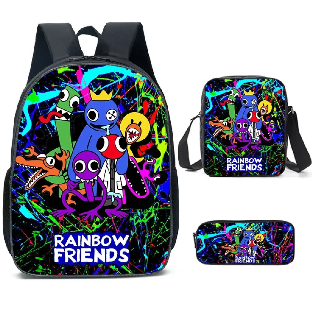 Rainbow Friends 3-Piece School Set - Backpack + Pouch + Pencil Case