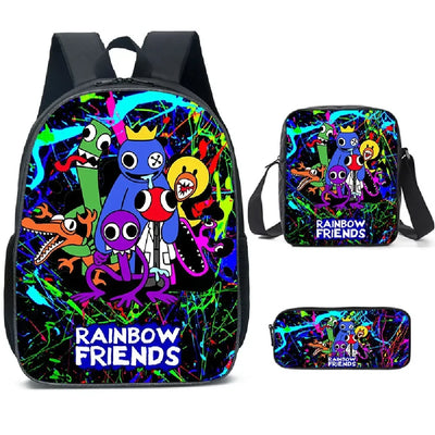 Rainbow Friends 3-Piece School Set - Backpack + Pouch + Pencil Case