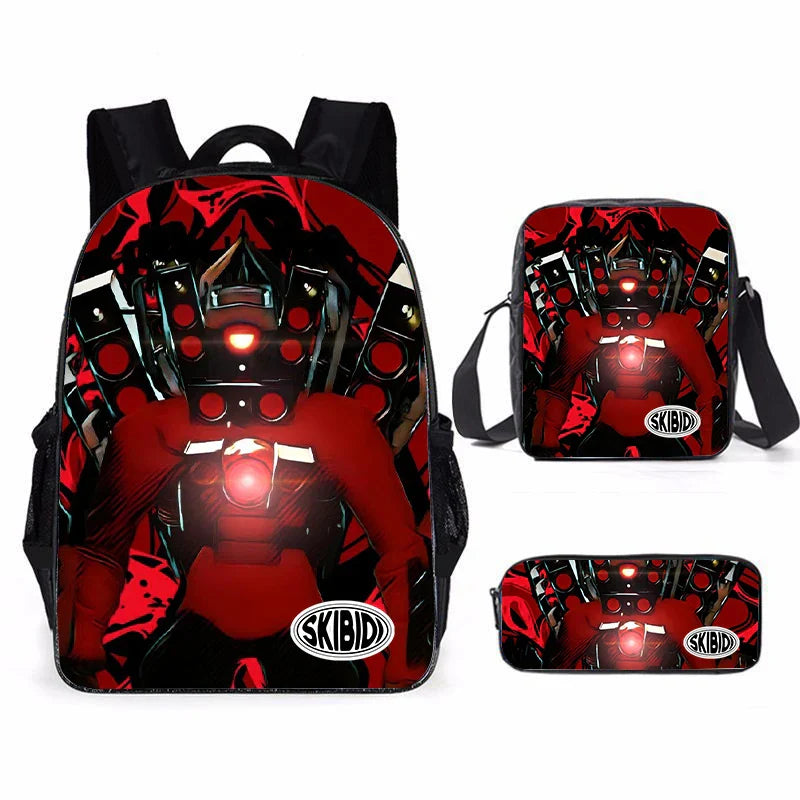 Skibidi Toilet 3-Piece School Set - Backpack + Pouch + Pencil Case