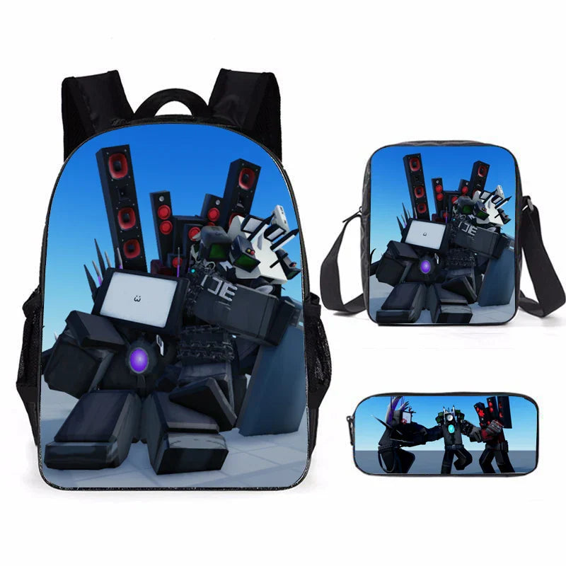 Skibidi Toilet 3-Piece School Set - Backpack + Pouch + Pencil Case