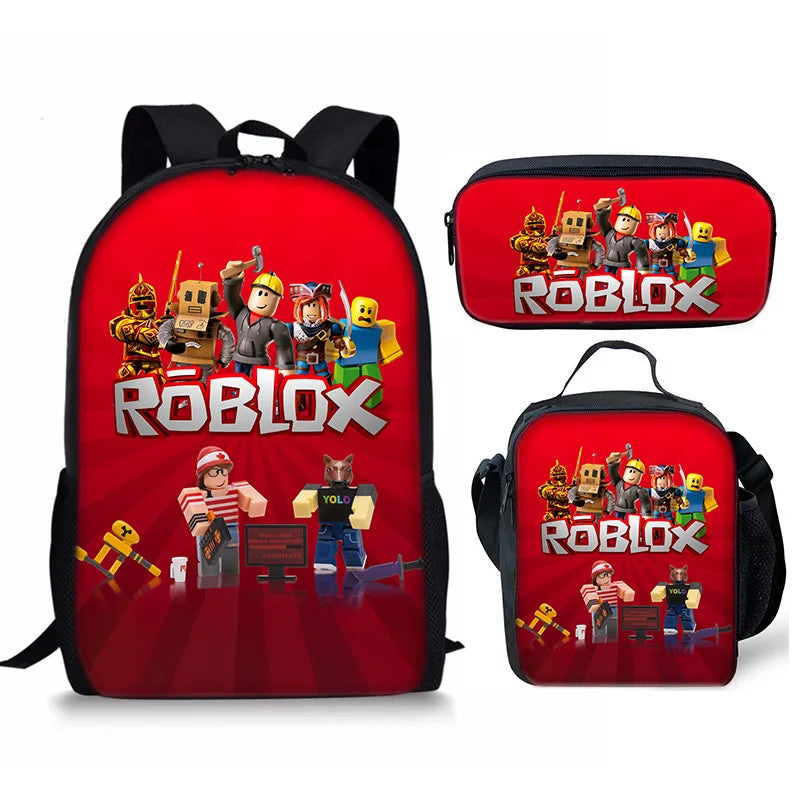 Roblox 3-Piece School Set - Backpack + Pouch + Pencil Case