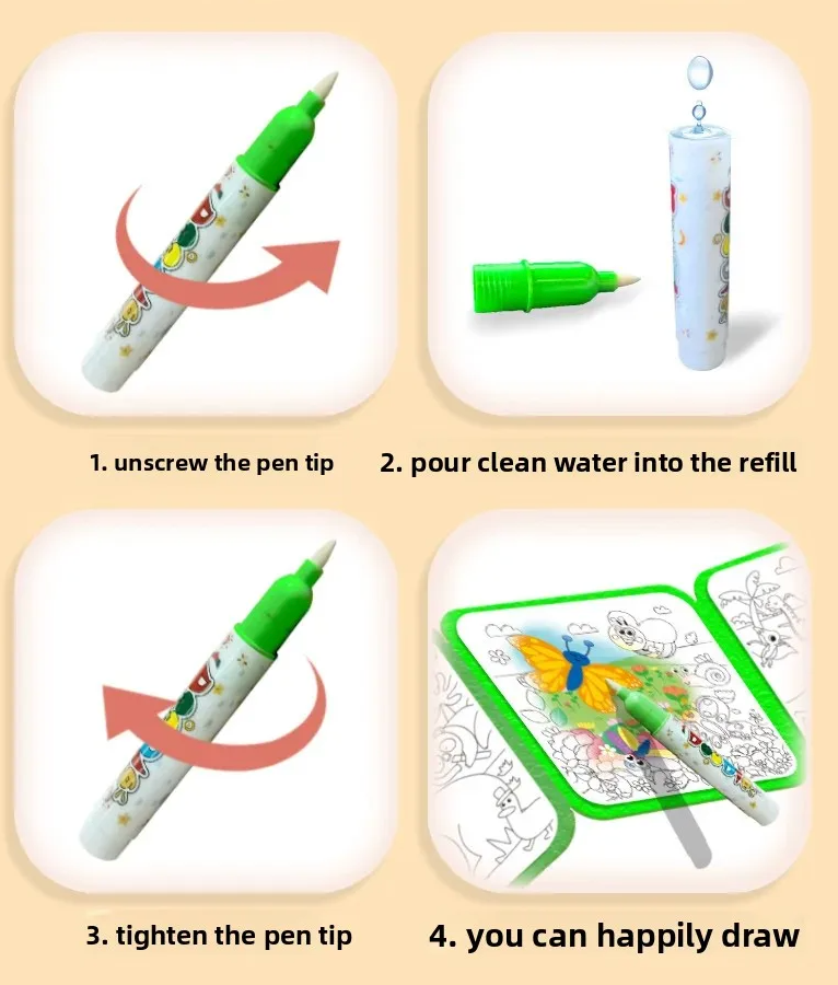 Reusable Kids Magic Water Book - Joynibaby
