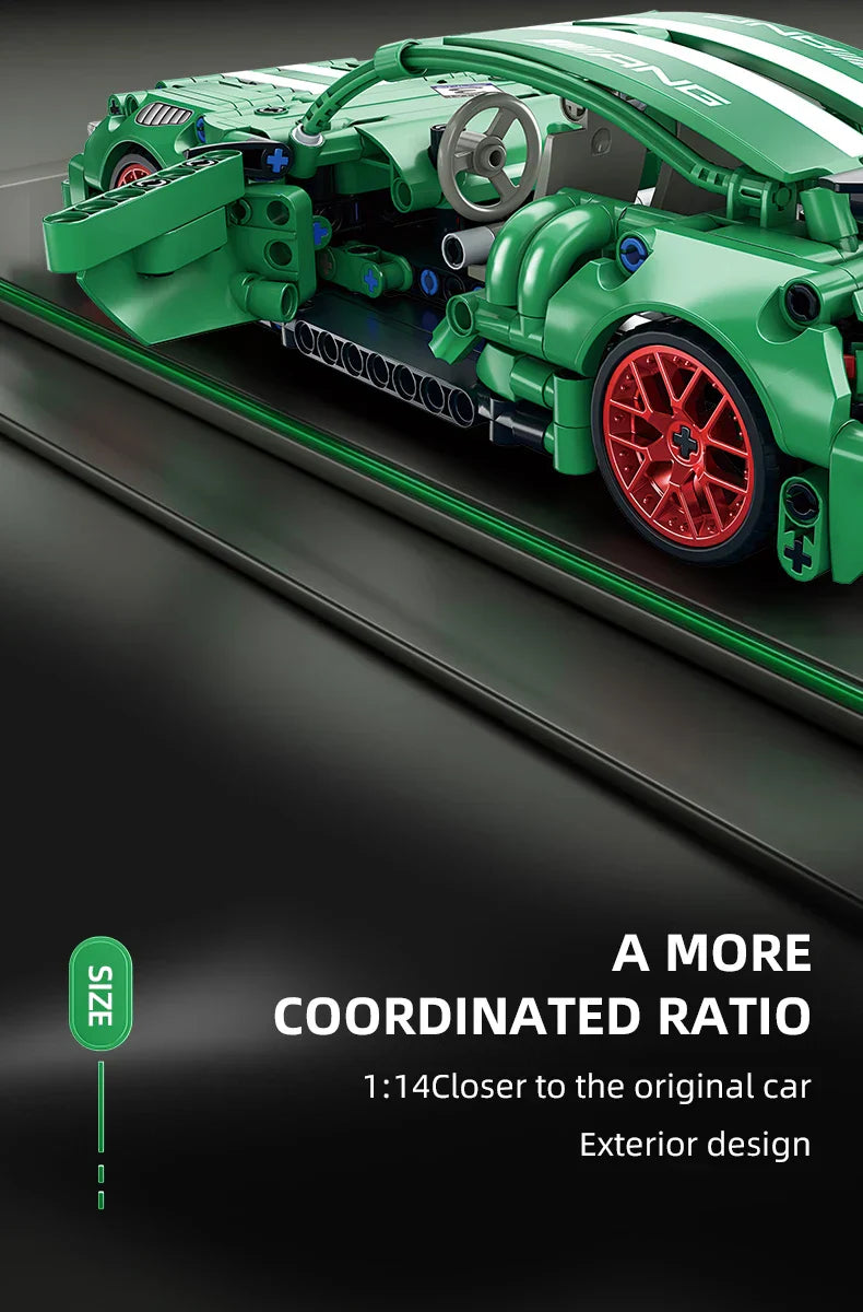 Pull-Back Racing Car Building Blocks - 456 Pieces - Limited Edition