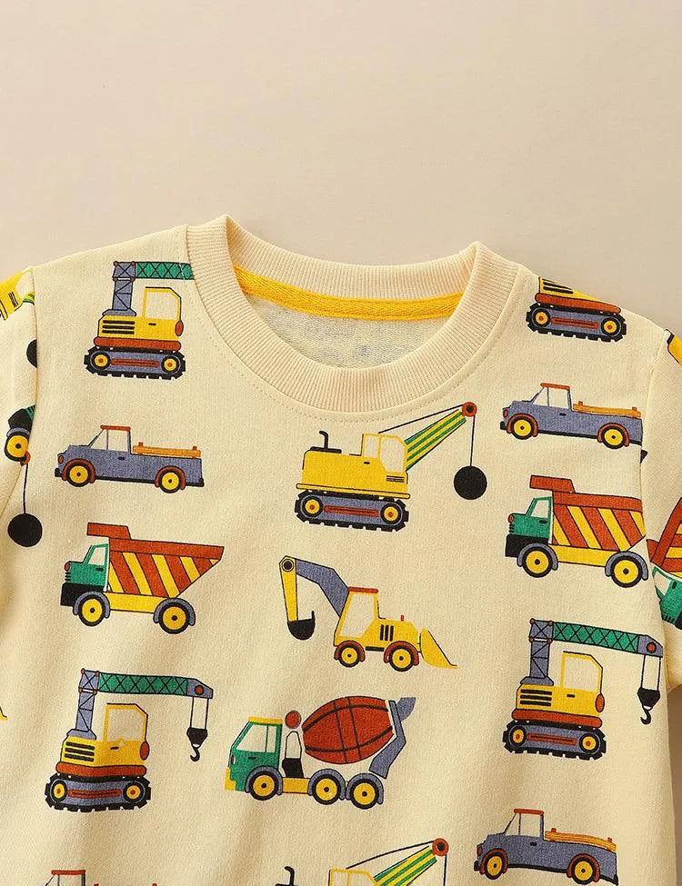Engineering Vehicle Full Printed Sweatshirt